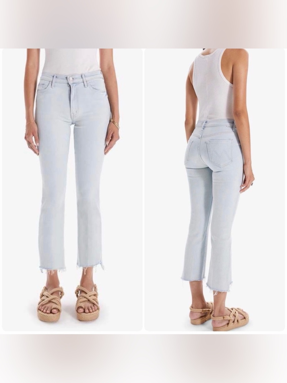 MOTHER Denim Insider Crop Step Fray Jeans in Sexico Mexico.
